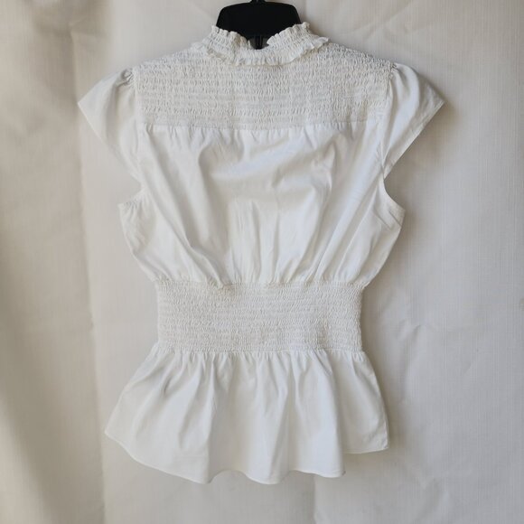 ✨Rampage Vintage White Ruffle Peplum Blouse Women's Size M Elegant Victorian Y2K - Picture 2 of 15